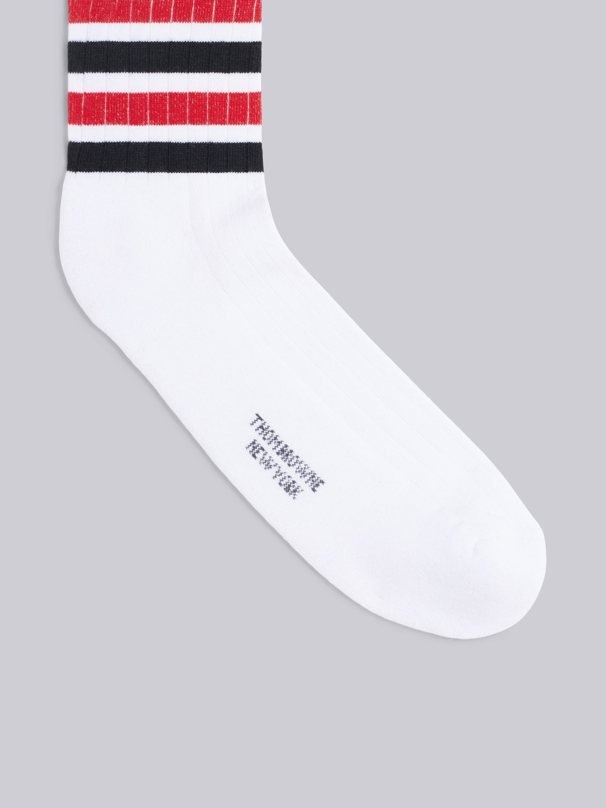 White Cotton Ankle RWB 4-Bar Socks - 2