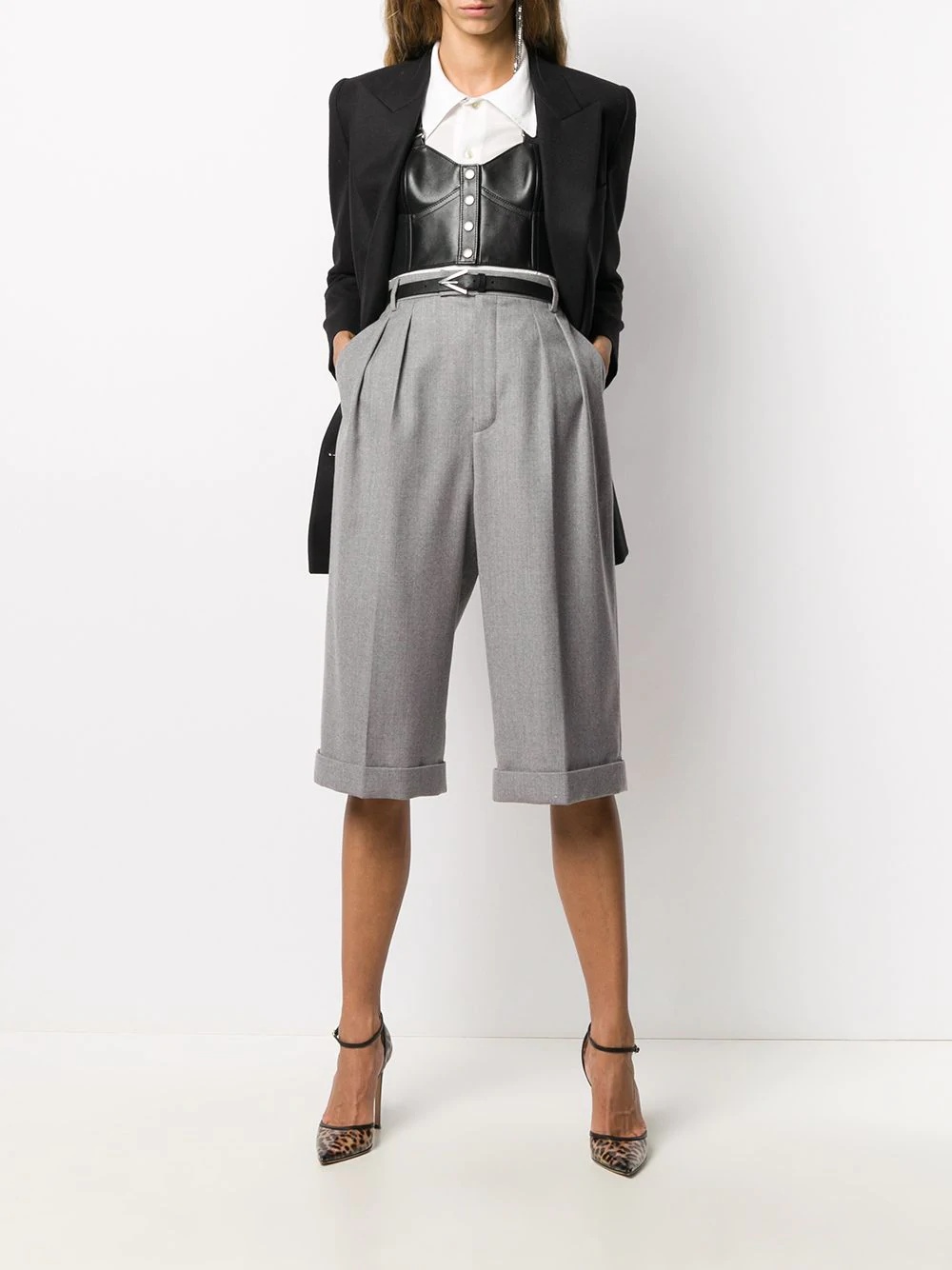 high-waisted wool culottes - 2