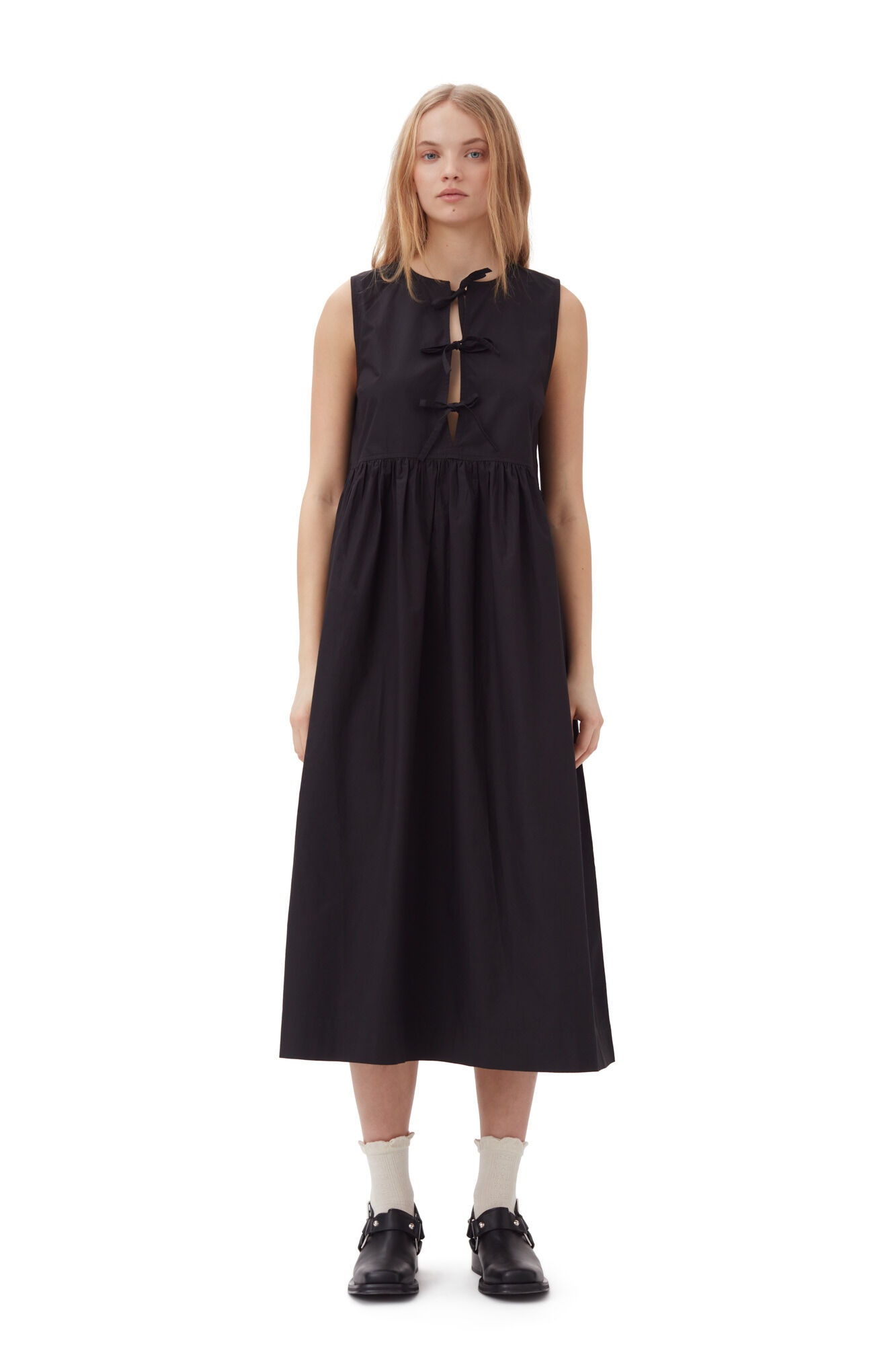 COTTON POPLIN MIDI DRESS - 2