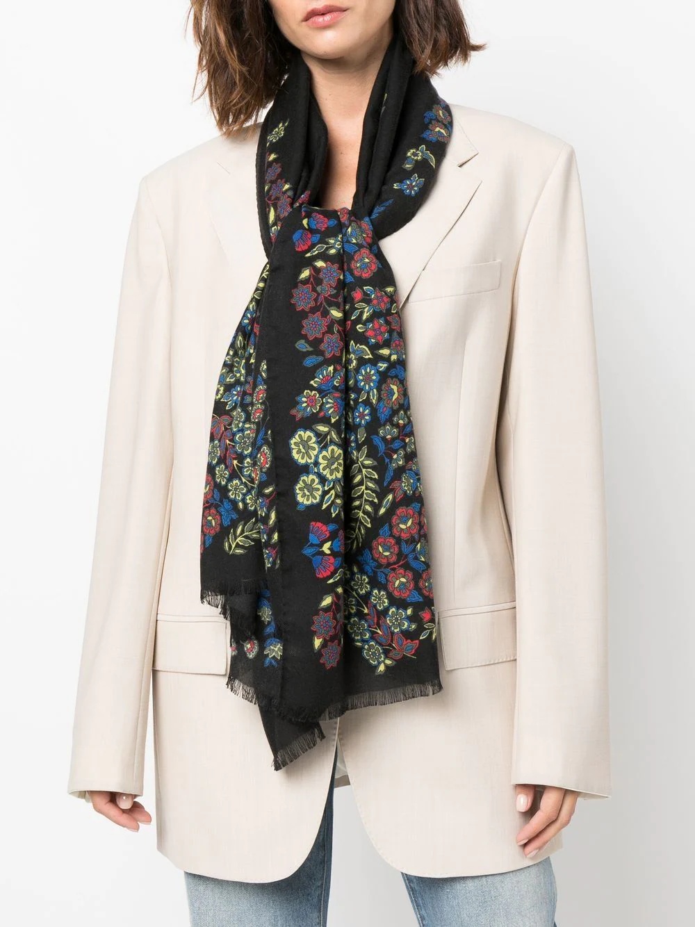 floral-print scarf - 2