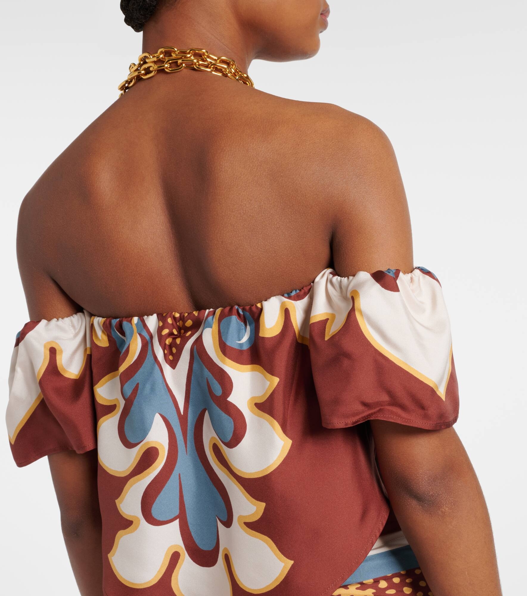 Sand Dollar off-shoulder silk top - 5