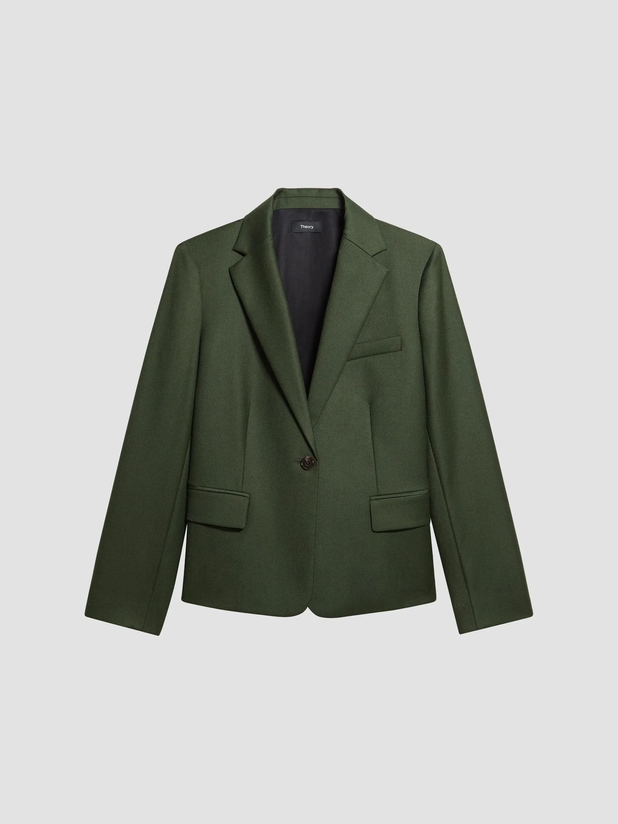 Women's Virgin Wool Single-Breasted Jacket - Ivy - 1