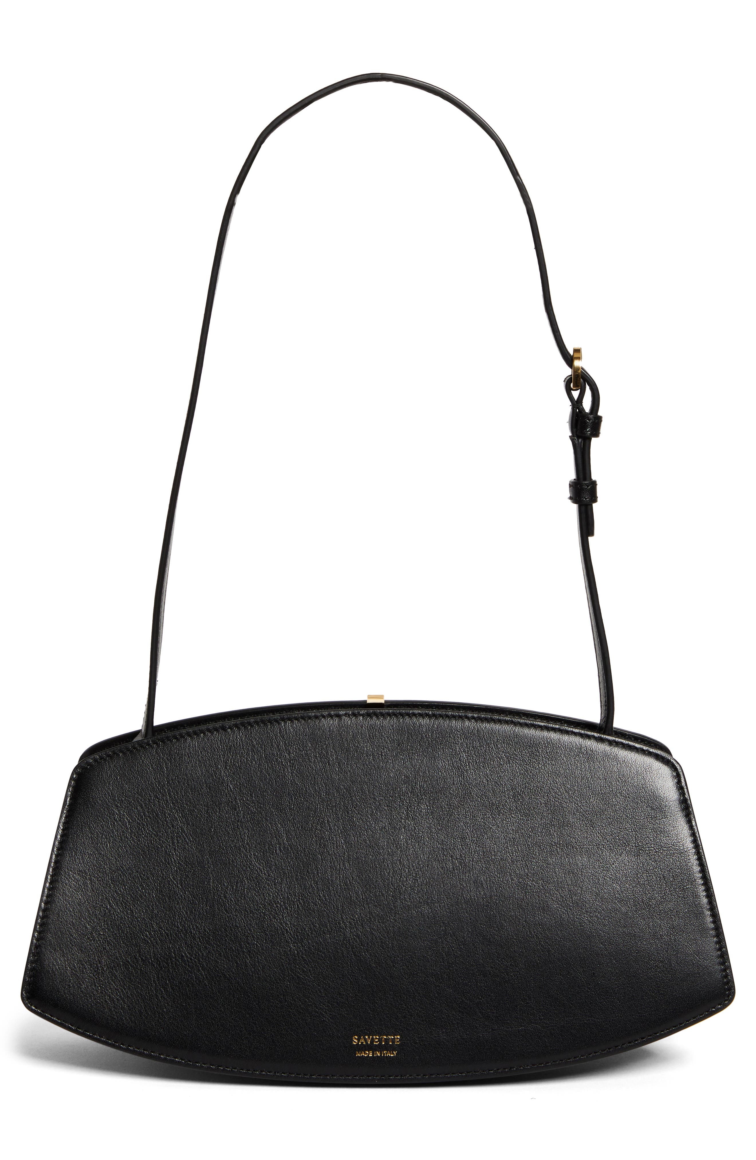 SAVETTE The Florence Leather Shoulder Bag in Black at Nordstrom - 4