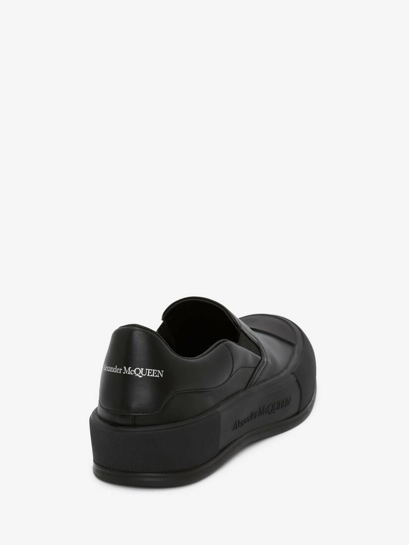 Deck Skate Plimsoll in Black - 3