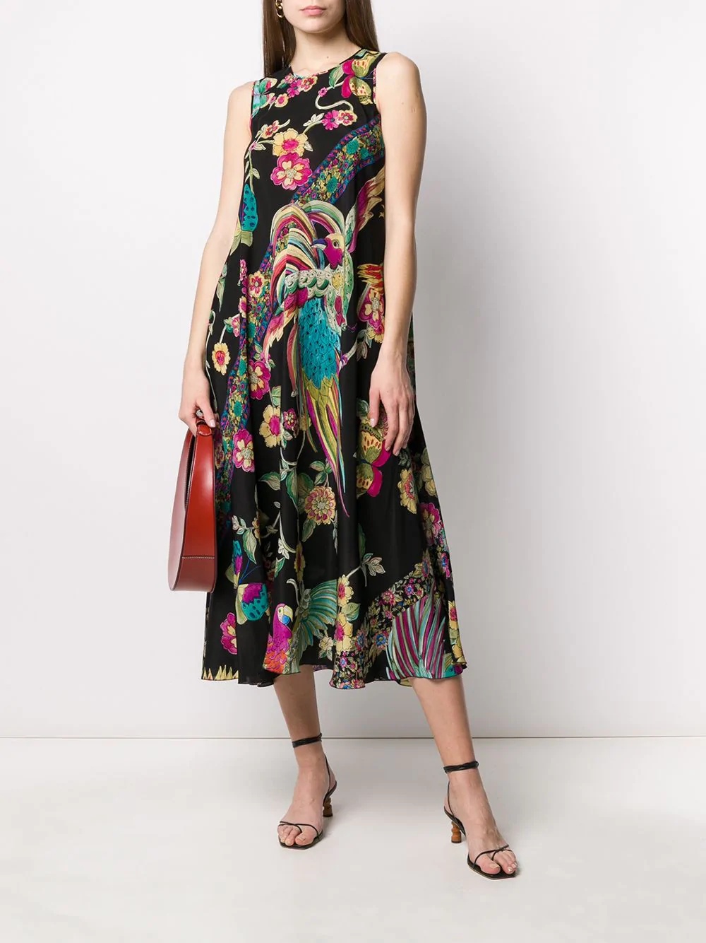 Birds of Paradise silk dress - 2