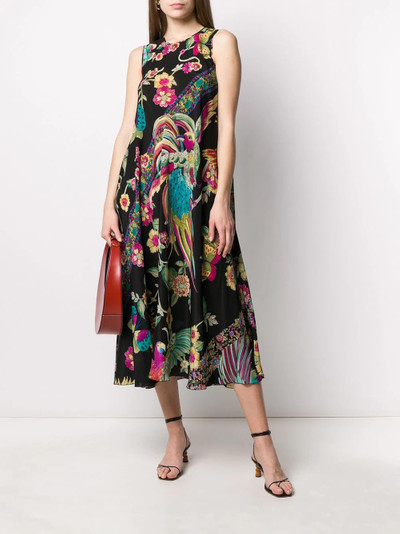 REDValentino Birds of Paradise silk dress outlook