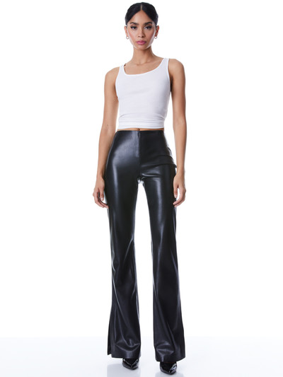 Alice + Olivia TEENY VEGAN LEATHER SIDE SLIT PANT outlook