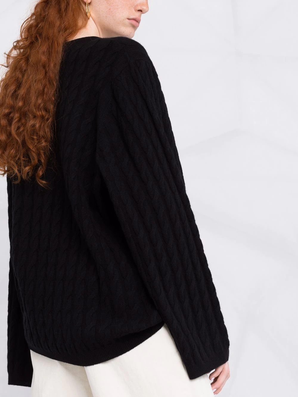 cable knit cashmere jumper - 3
