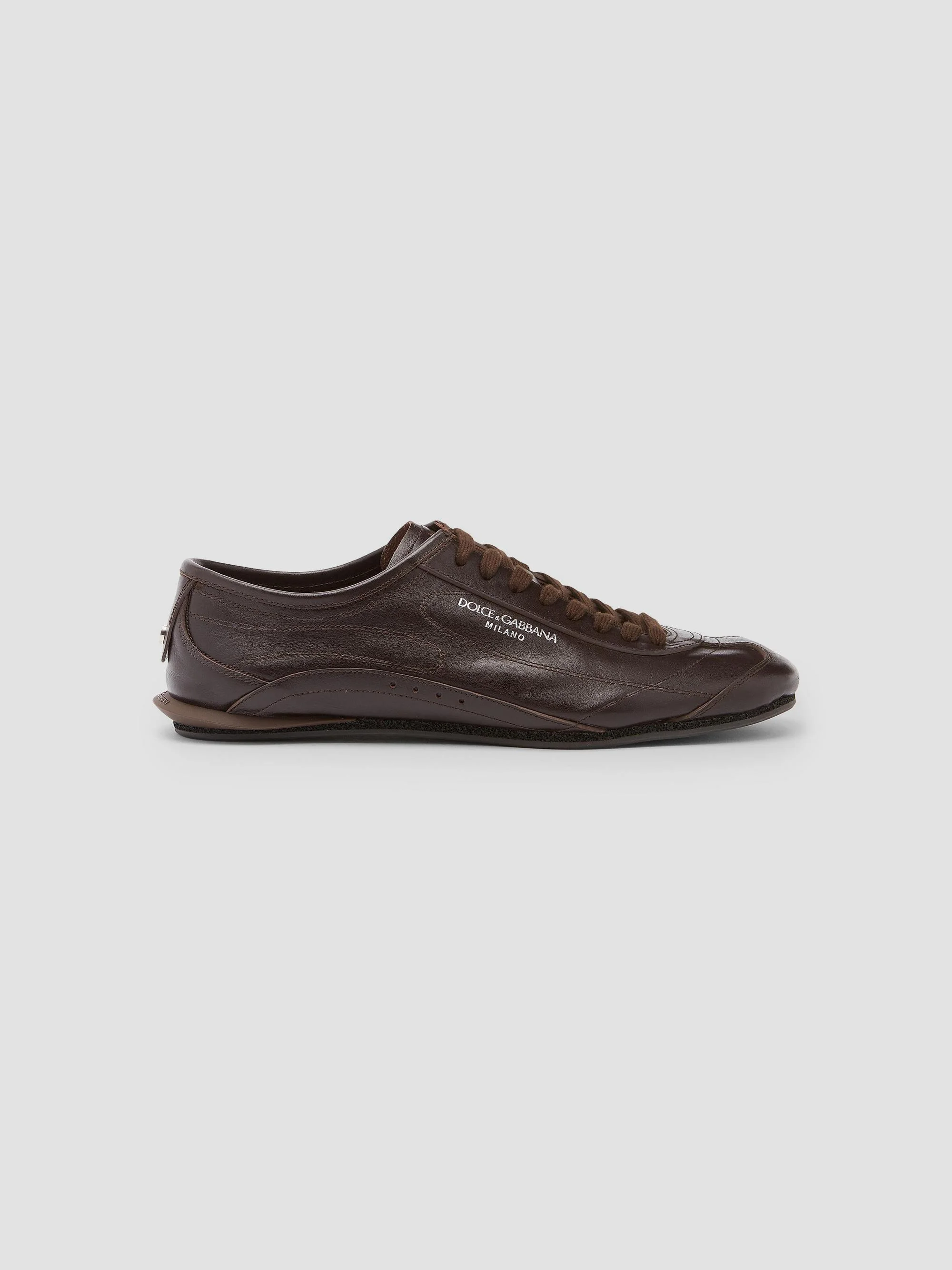 Men's Lipari Leather Low-Top Sneakers - Cioccolato Fondente - 1