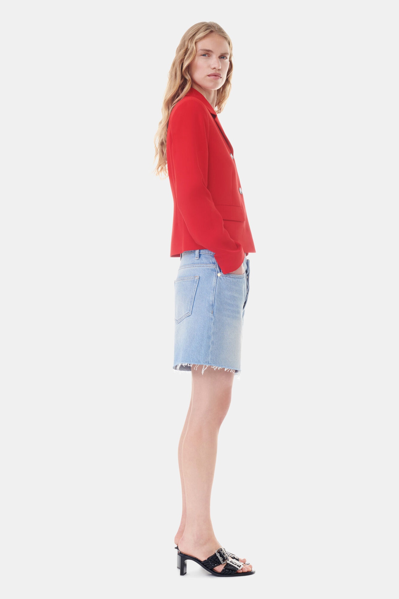 BLUE HEAVY DENIM SHORTS - 3