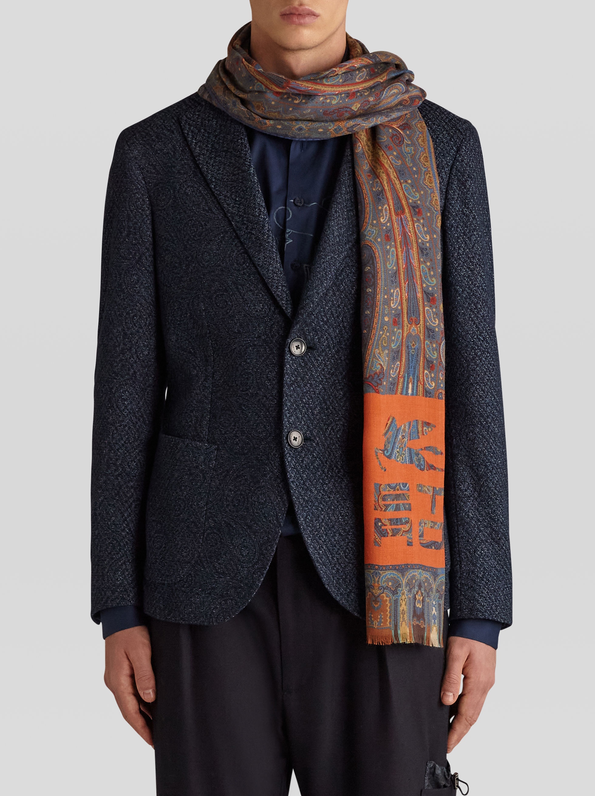 PAISLEY SCARF WITH ETRO CUBE LOGO - 2