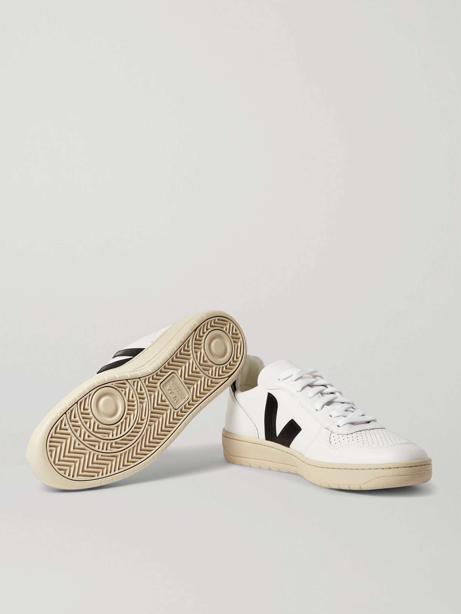 V-10 Rubber-trimmed Leather Sneakers - 7