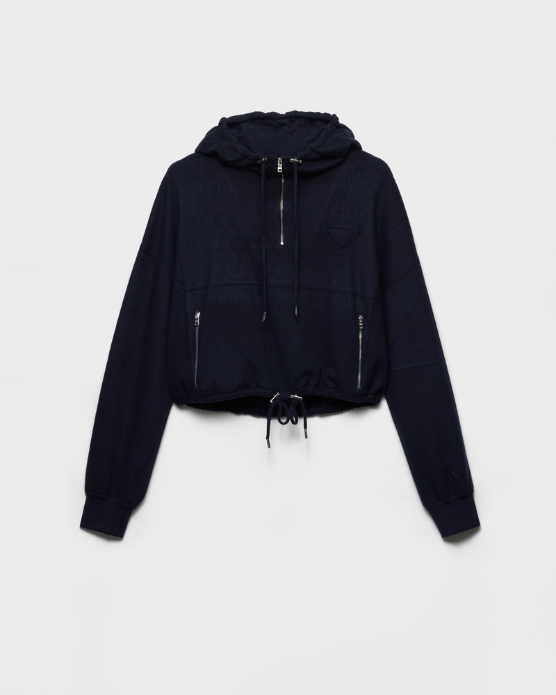 Fleece and jersey hoodie 1