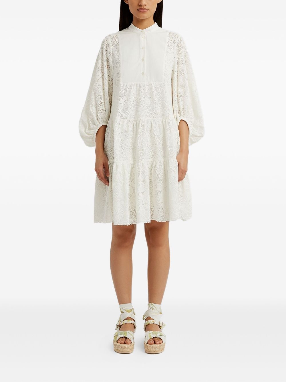 half-sleeve mini dress - 2