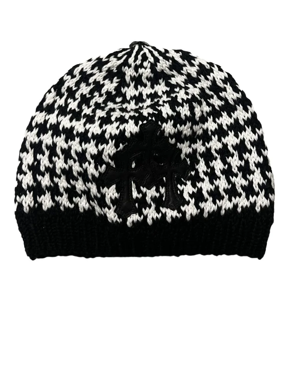 triple cross houndstooth beanie - 1