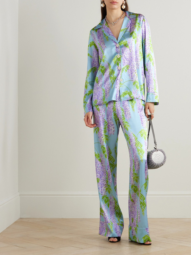 BERNADETTE Louis Floral-print Stretch-silk Pajama Shirt outlook
