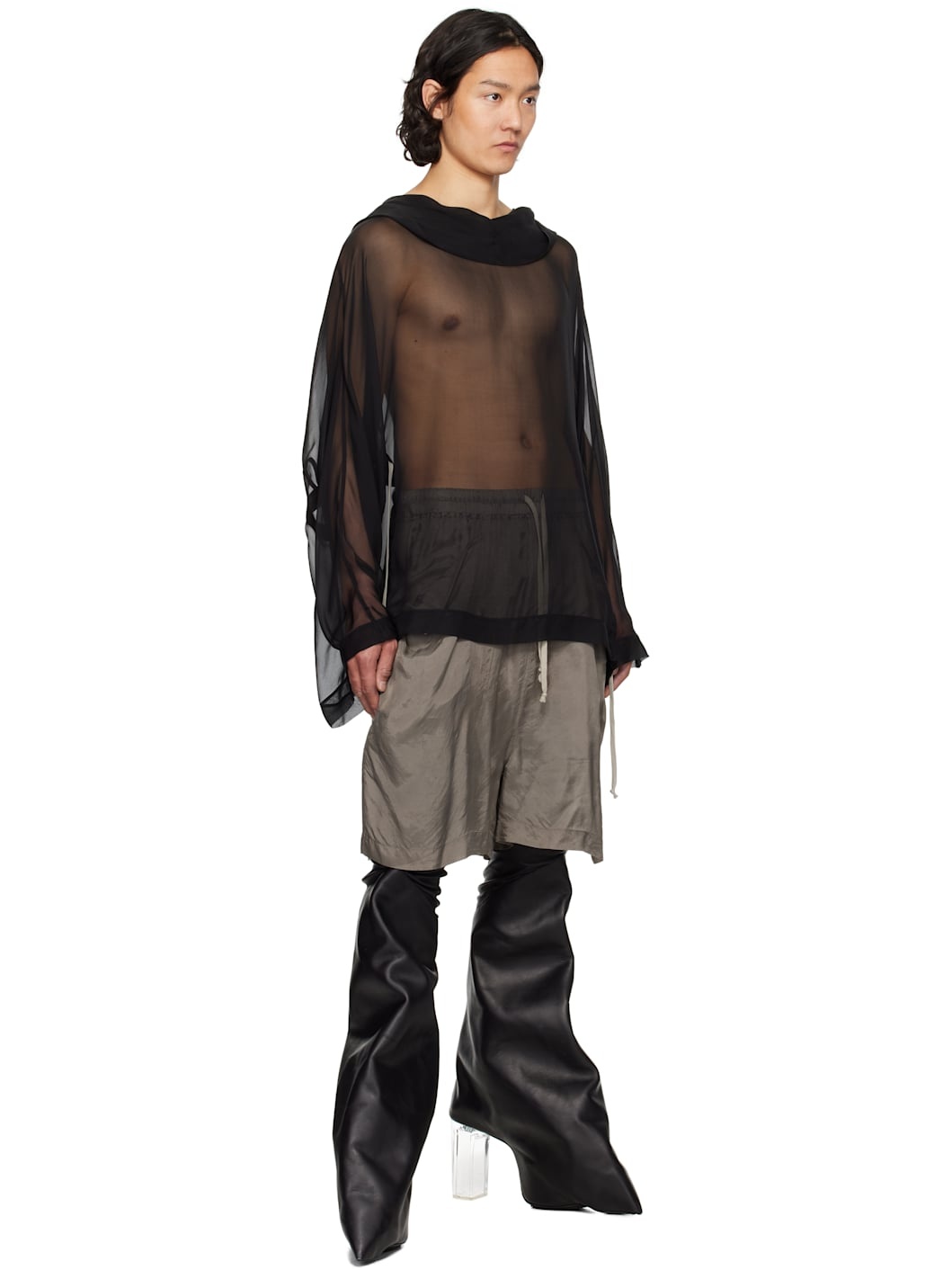 Black Hollywood Hooded Tunic Hoodie - 5