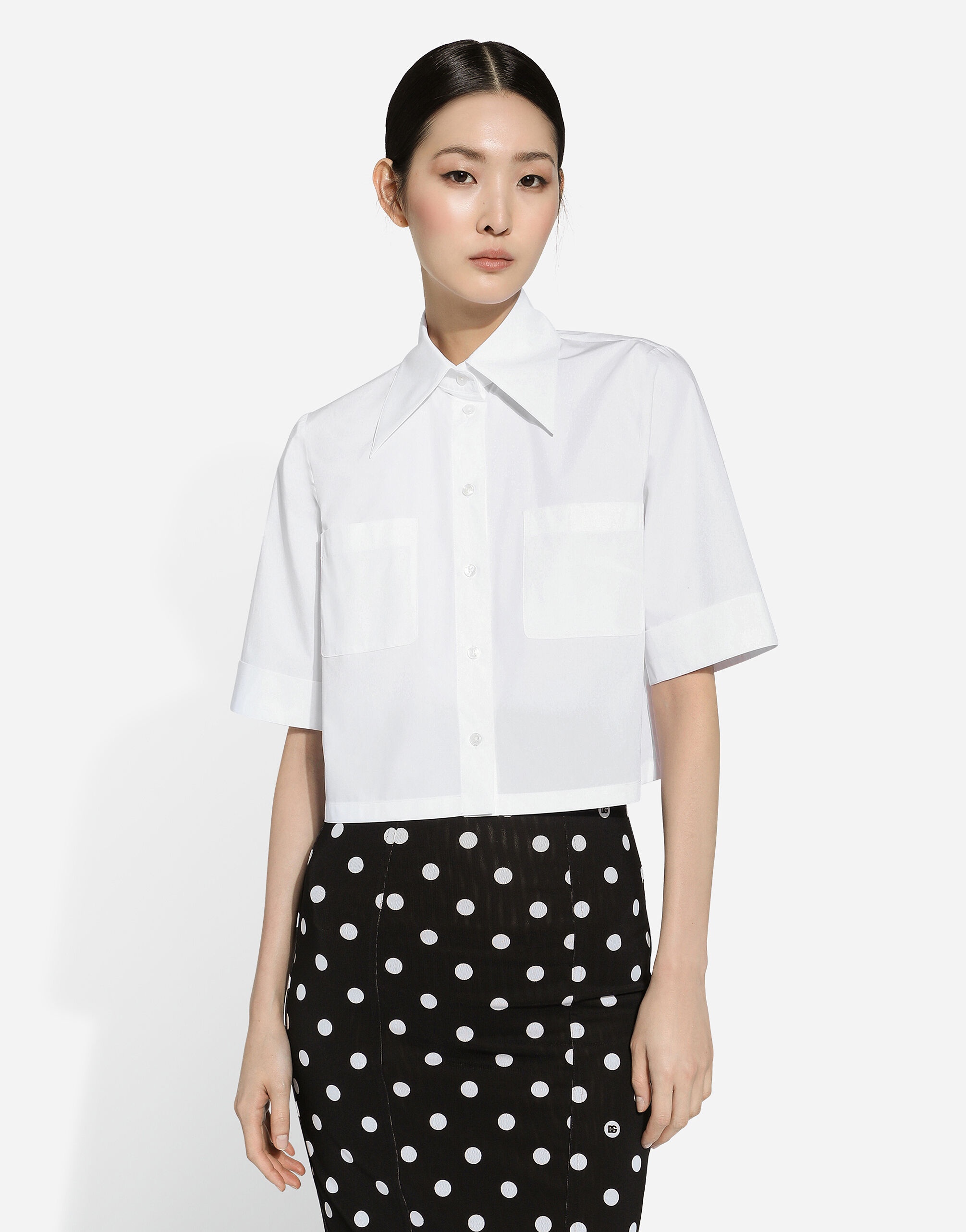 Cropped cotton shirt - 4