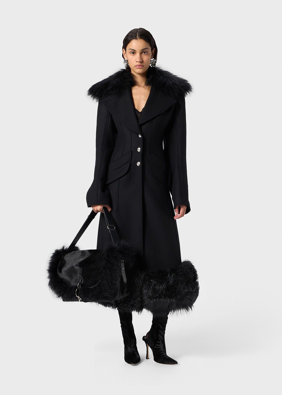 WOOL COAT WITH FUR - 2