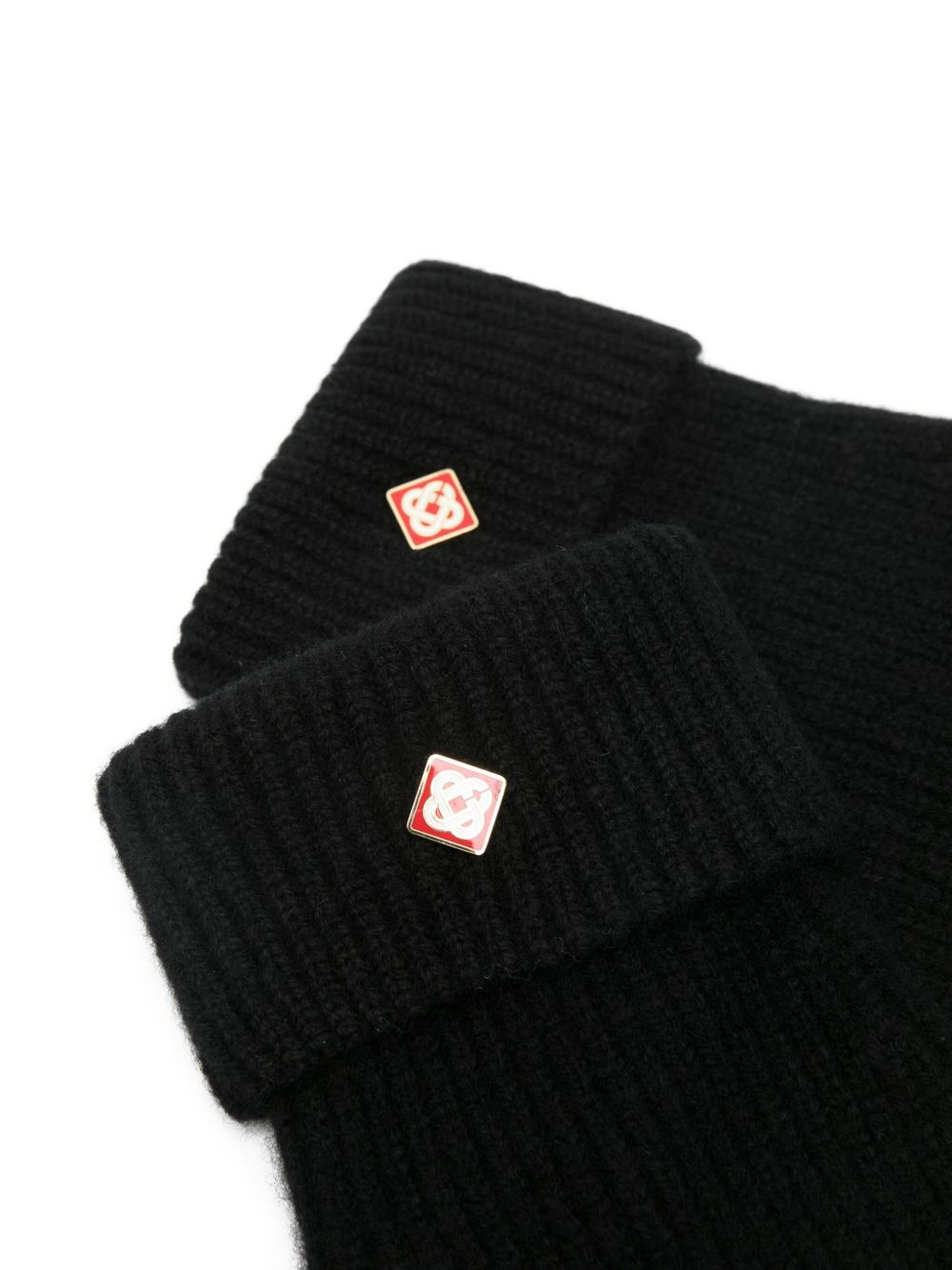 ribbed-cuff logo gloves - 3