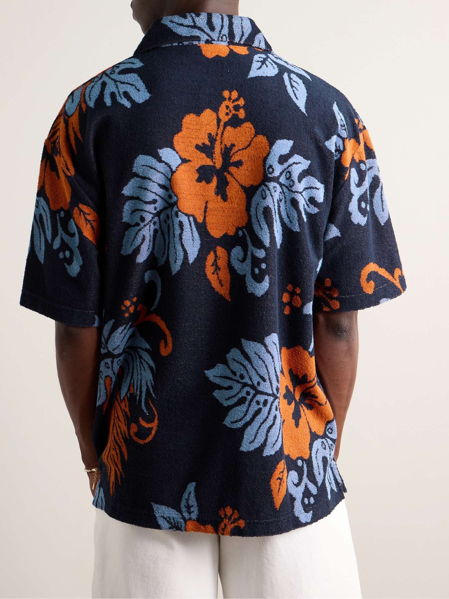 Oversized Logo-Embroidered Cotton-Blend Terry-Jacquard Polo Shirt - 3