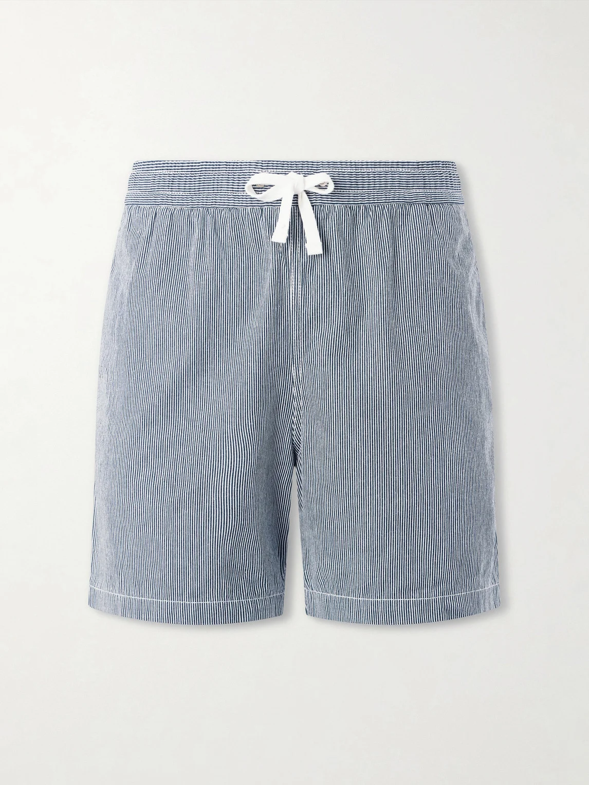 Straight-Leg Striped Cotton Drawstring Shorts - 1