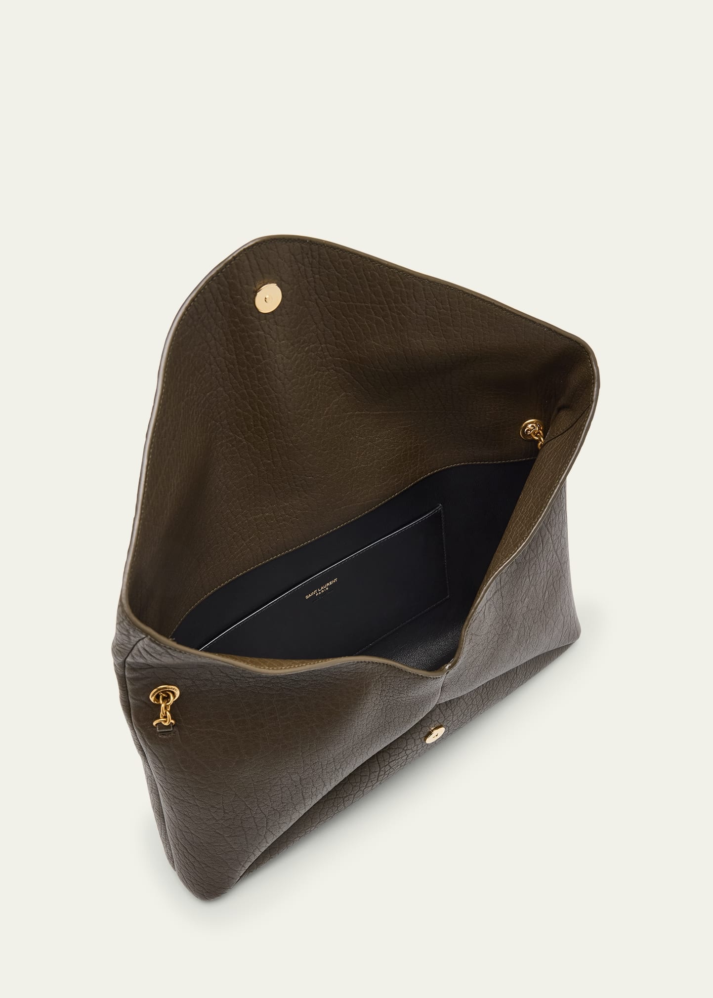 YSL Envelope Pouch in Grained Leather - 4