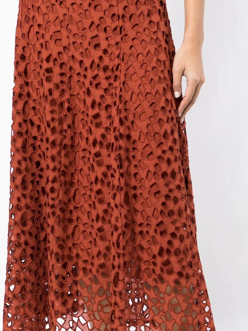 A-line lace-embroidered skirt - 5