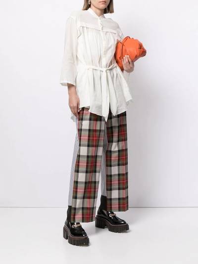 UNDERCOVER belted pleated shirt outlook