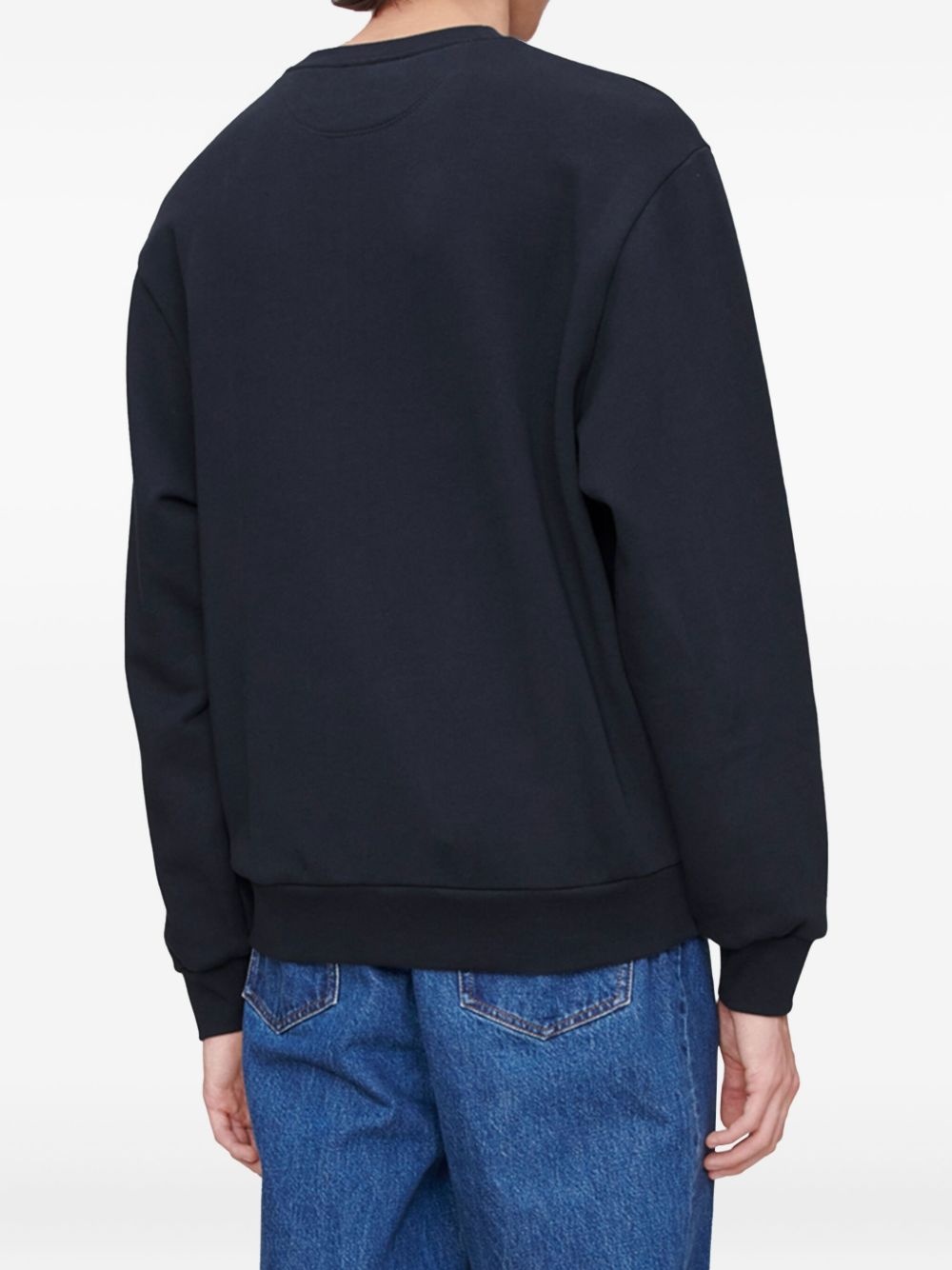 anchor-embroidered crew-neck sweatshirt - 3