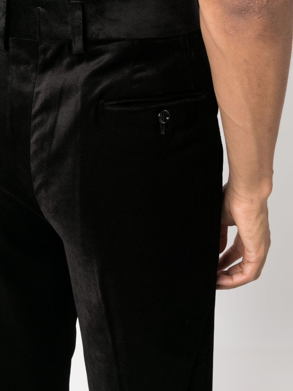 velvet straight-leg trousers - 5