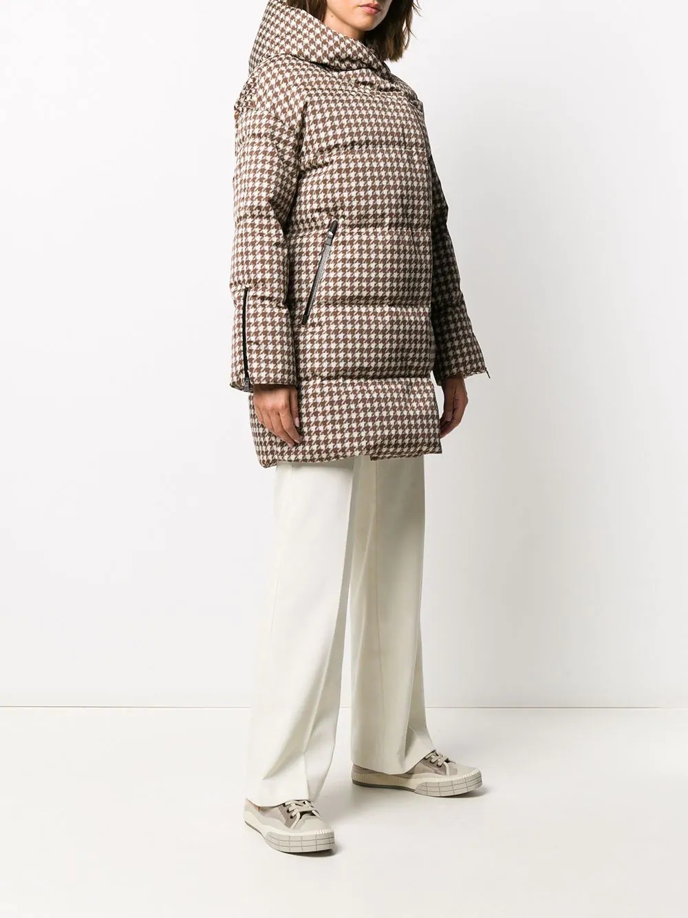 houndstooth padded coat - 3