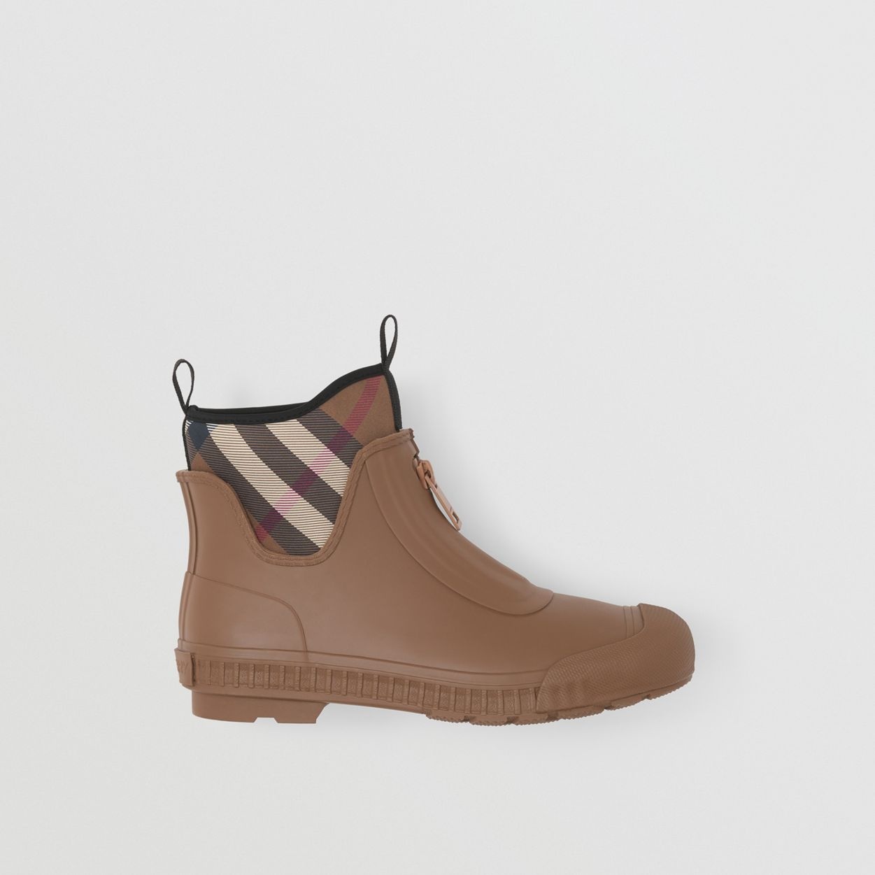 Check Neoprene and Rubber Rain Boots - 6