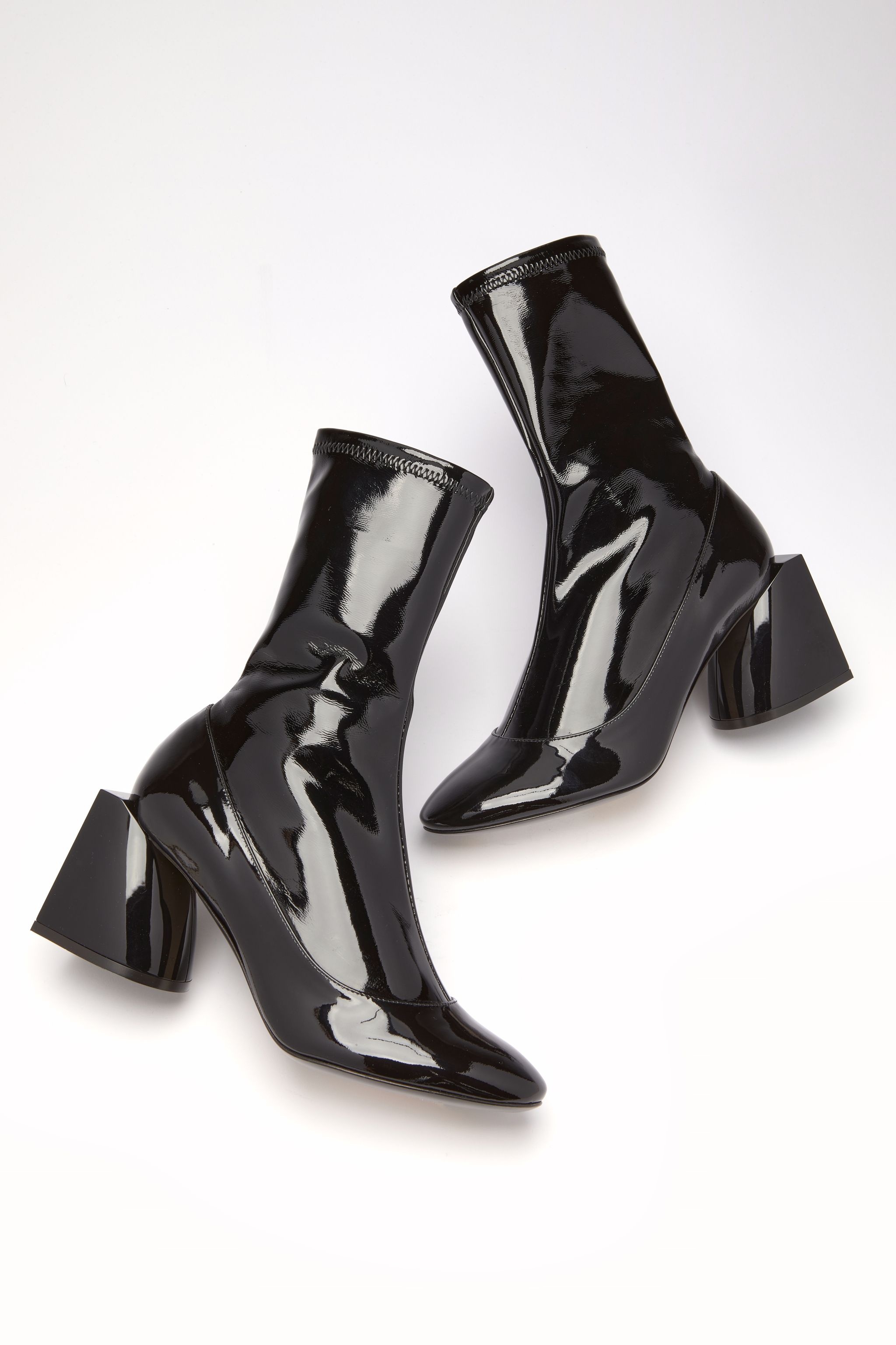 PATENT-LEATHER SOCK BOOTS - 4