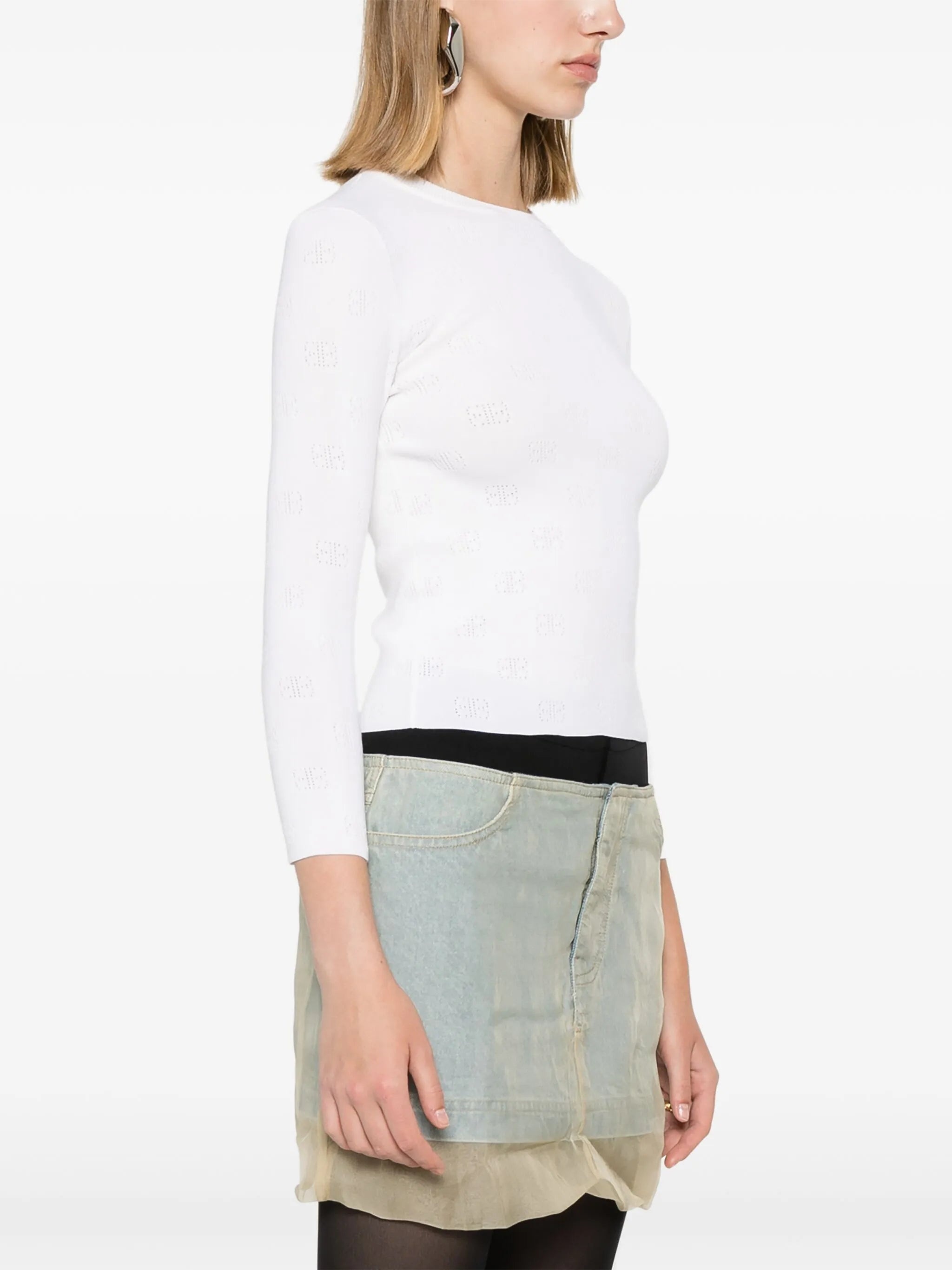 BB-pattern Open-knit Jumper - 3