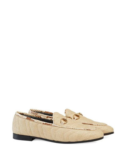 GUCCI Women's Gucci Jordaan chevron raffia loafer outlook