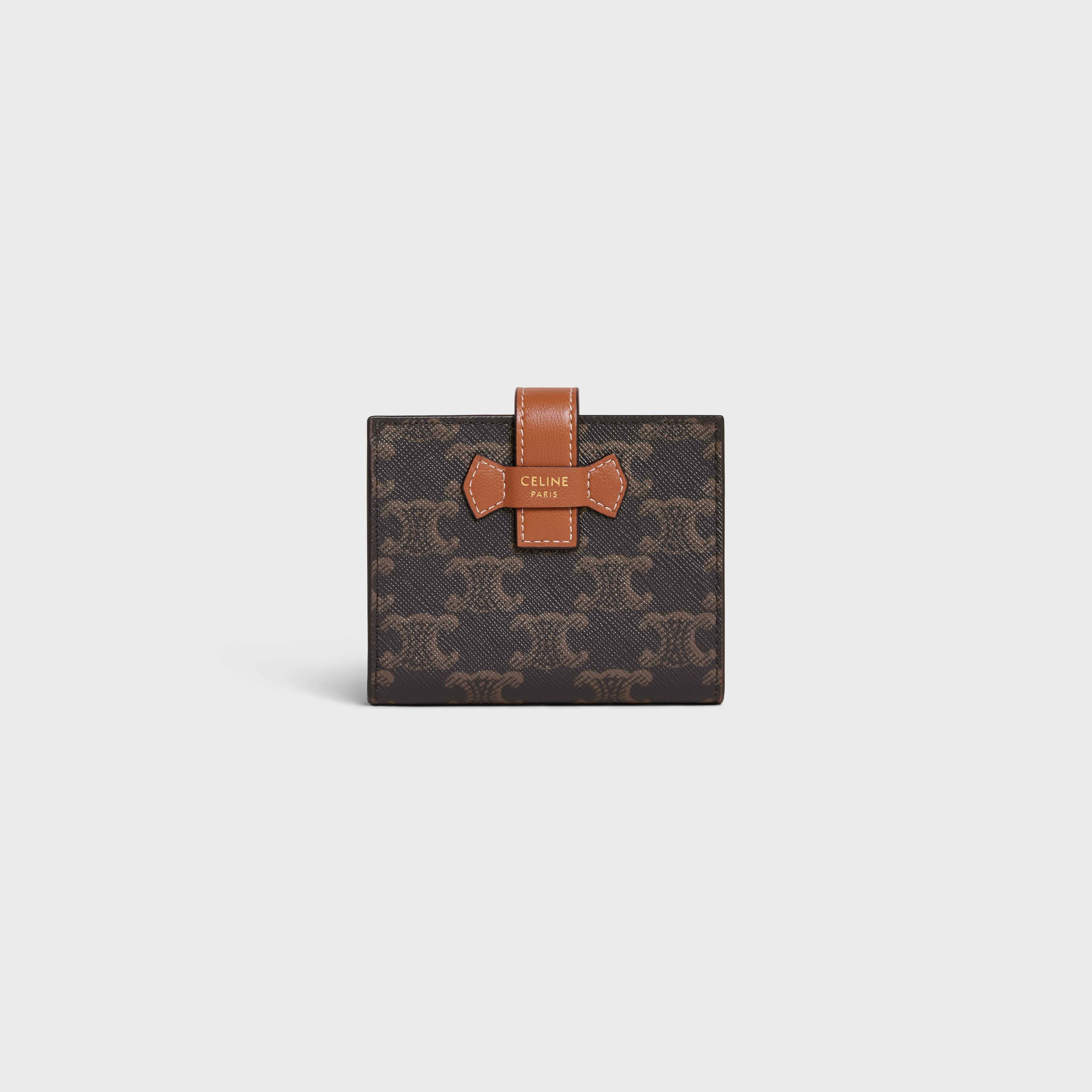 Small Strap Wallet in Triomphe Canvas and lambskin - 3