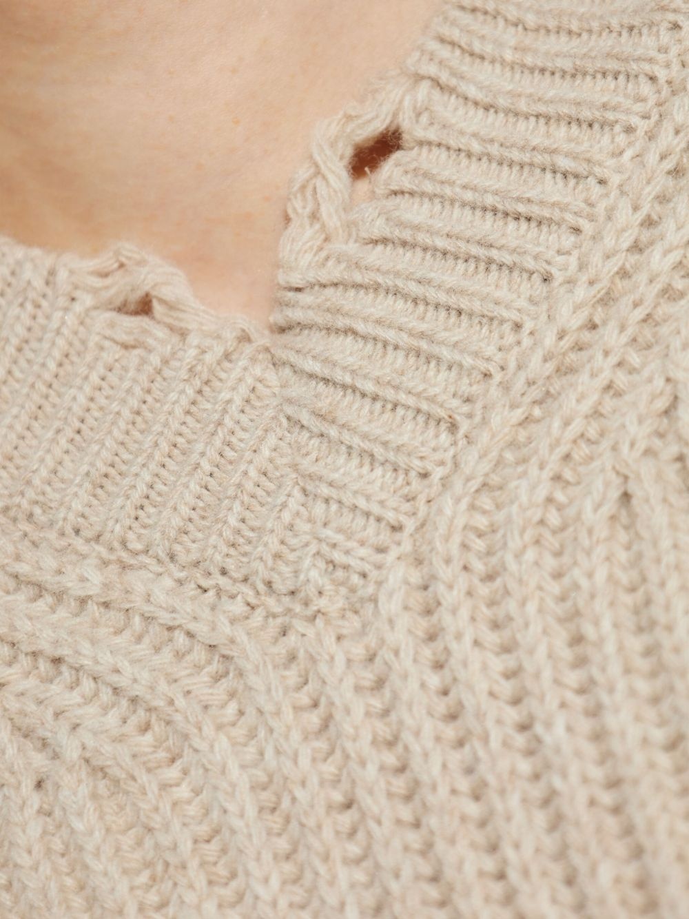 distressed ribbed sweater - 5