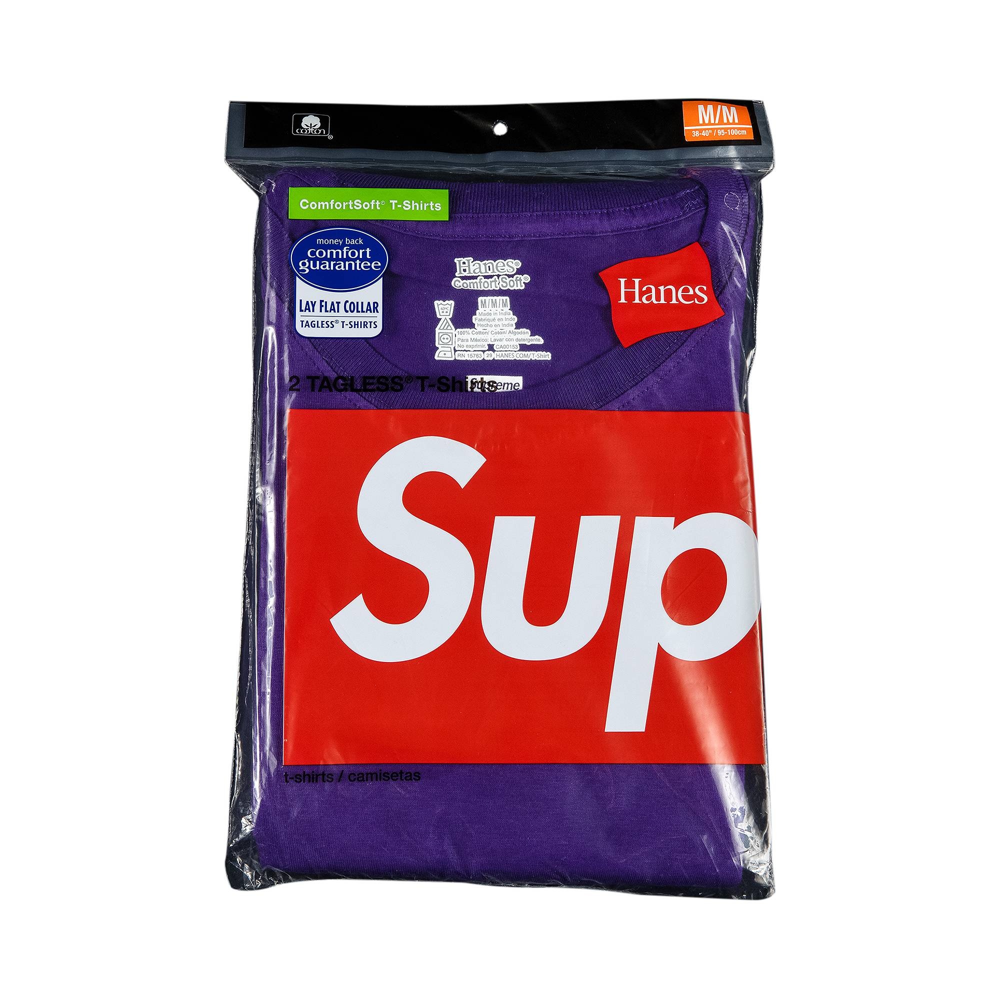 Supreme x Hanes Tagless Tees (2 Pack) 'Purple' - 1