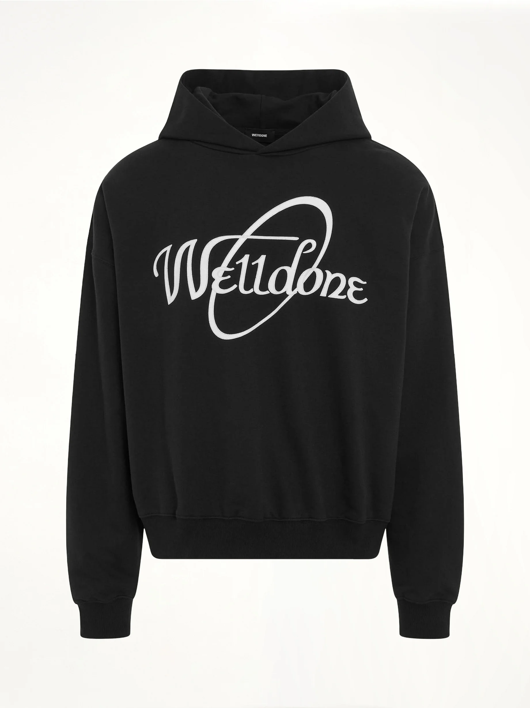 Cursive Circle Logo Hoodie in Black - 1