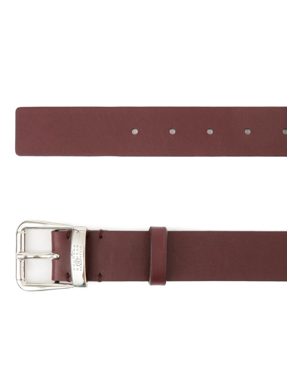 engraved-logo leather belt - 2