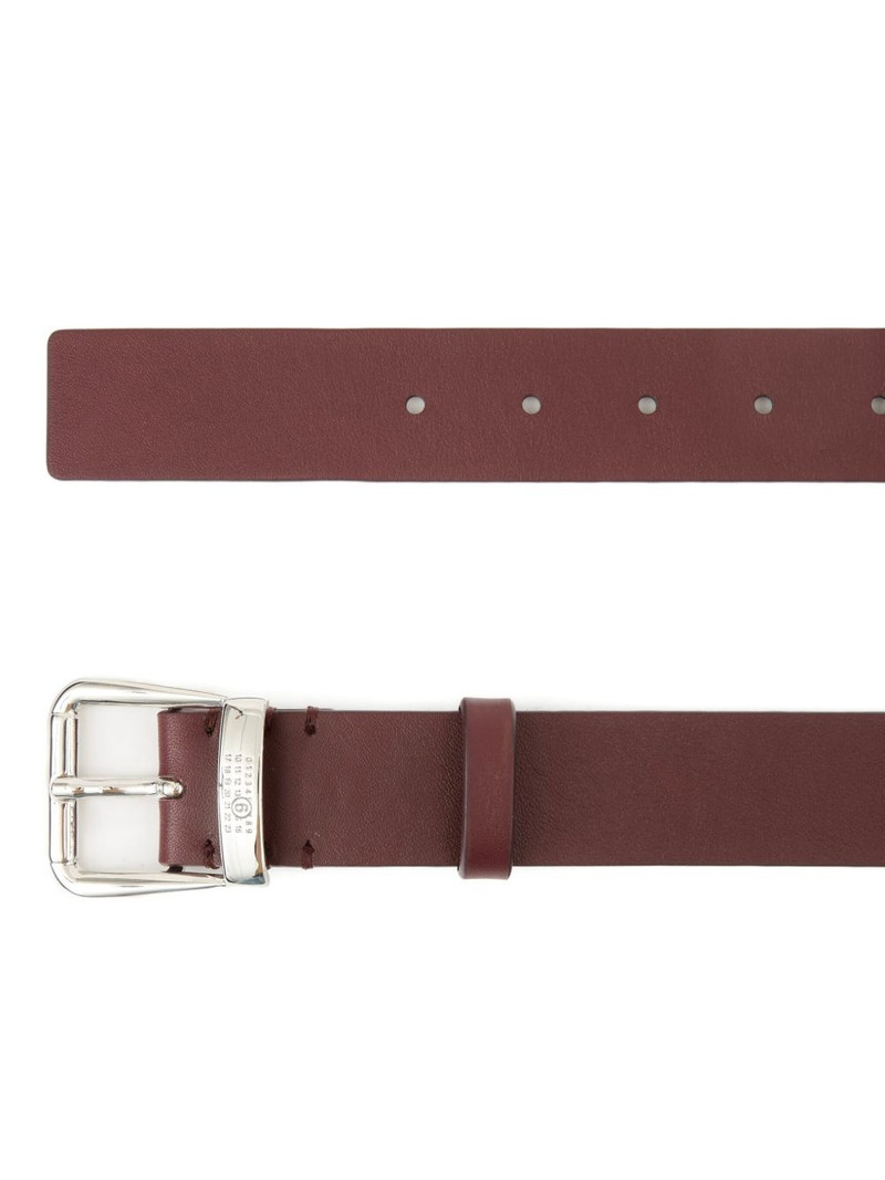 MM6 Maison Margiela engraved-logo leather belt outlook