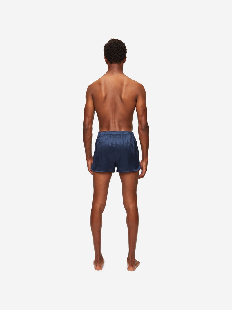 Men's Modern Fit Boxers Bailey Silk Satin Navy - 7