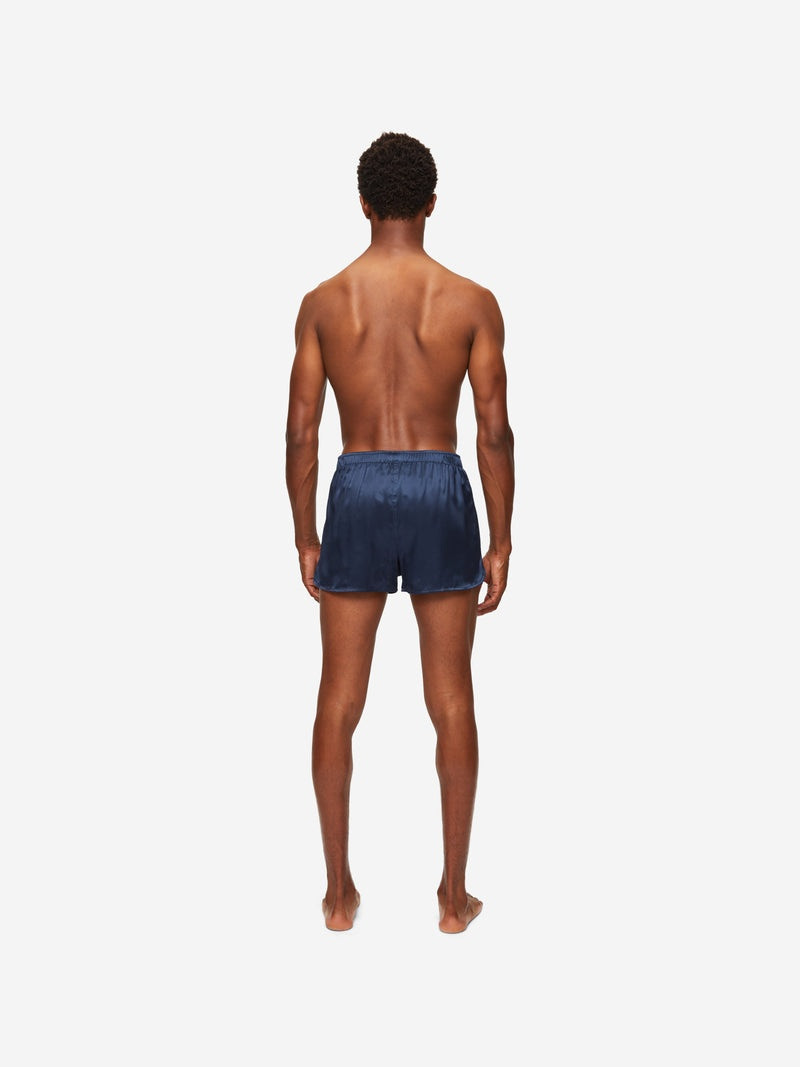 Men's Modern Fit Boxers Bailey Silk Satin Navy 7