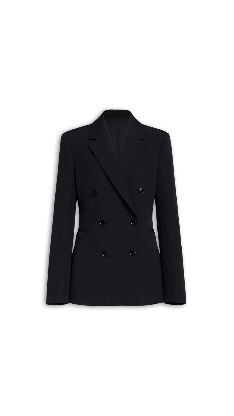 WOOL CREPE CINCHED BLAZER 1