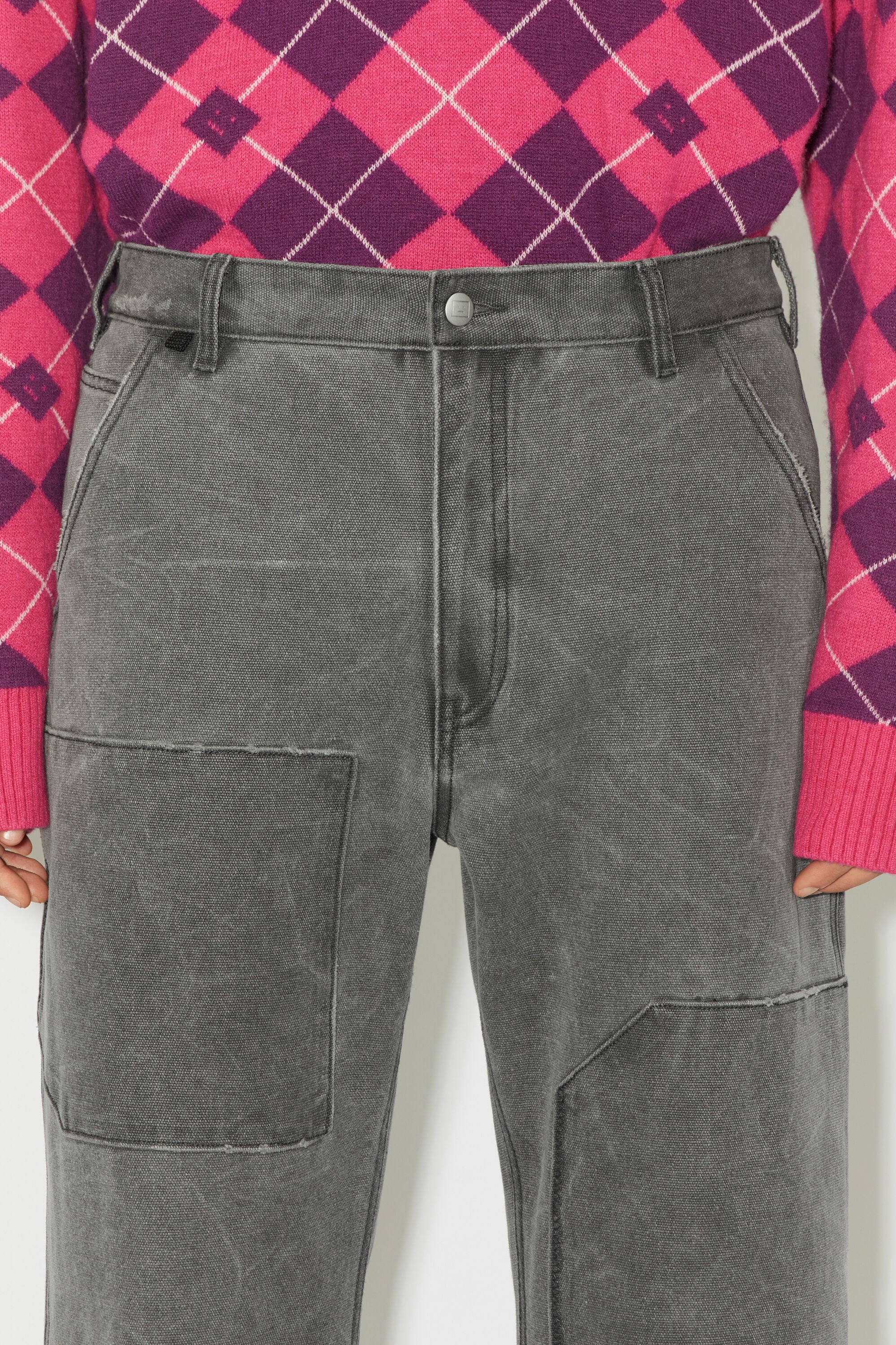 Patch canvas trousers - Carbon grey - 5