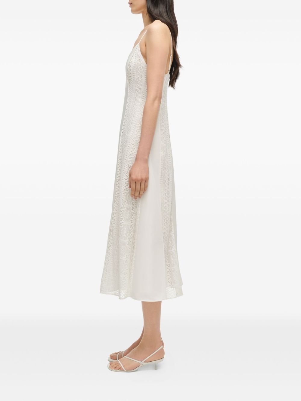 Mina lace-insert midi dress - 3