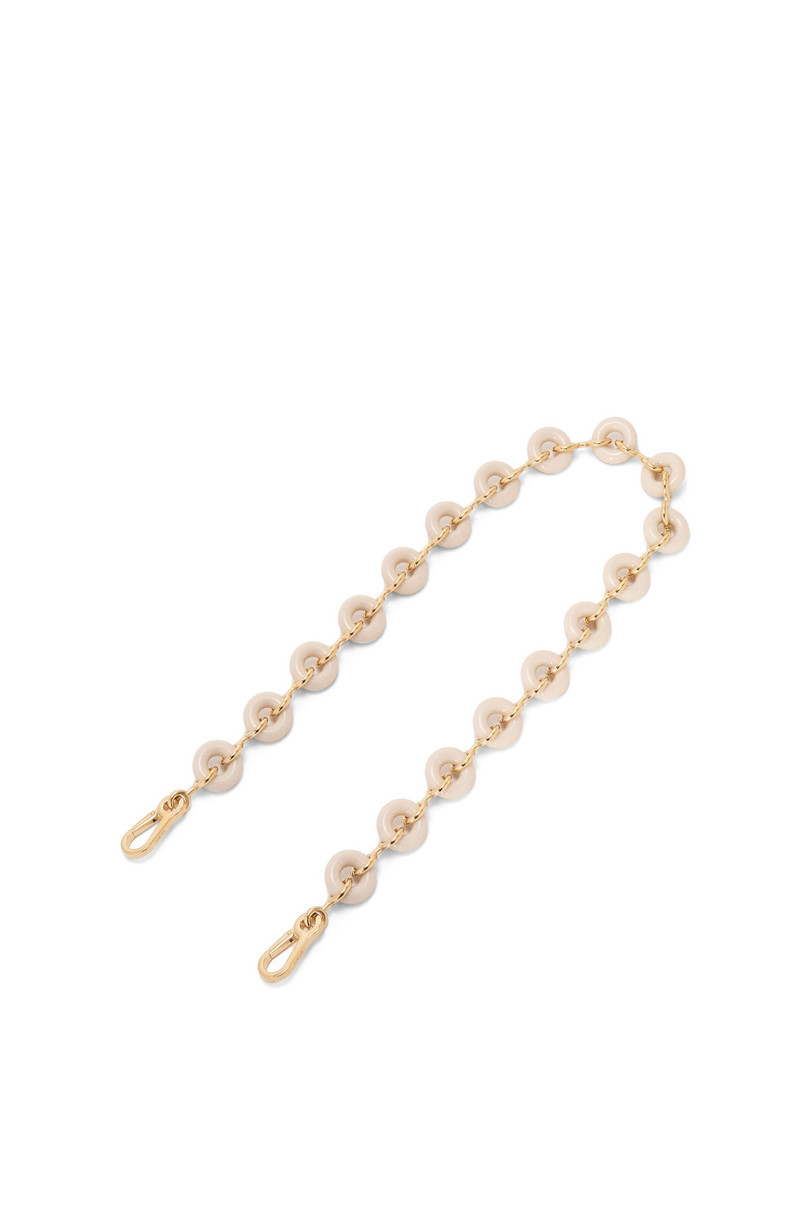 Bracelet Pouch in pleated nappa & Donut chain in resin 8