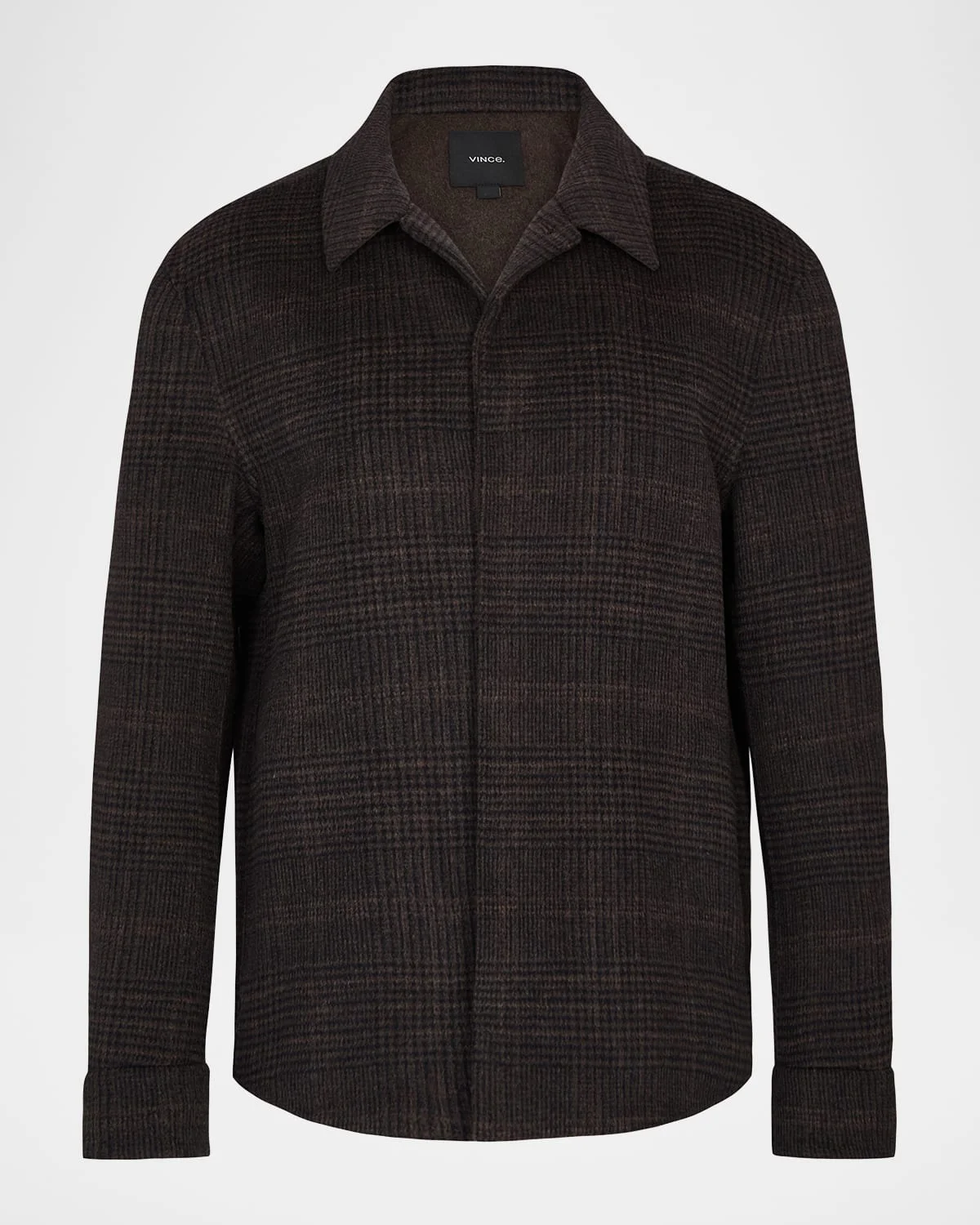Men's Plaid Splittable Wool-Blend Shirt Jacket - 1