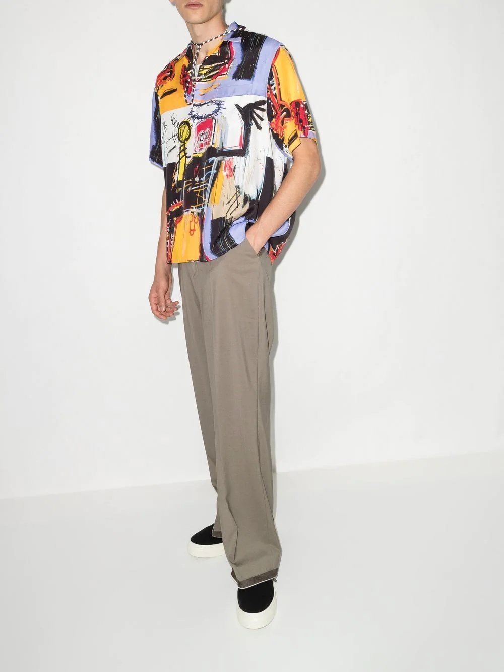 Jean Michel Basquiat print shirt - 4